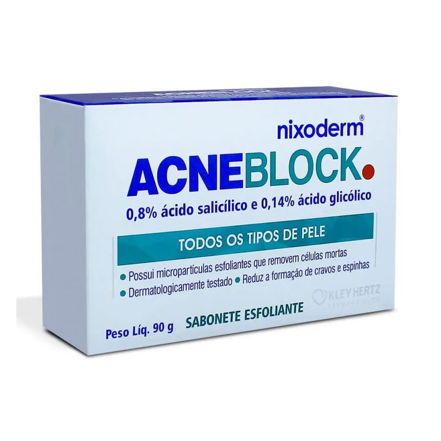 Acneblock Sabonete Esfoliante Todos Tipos de Pele 90g