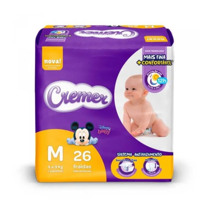 Fralda Cremer Disney Baby M 26 unidades