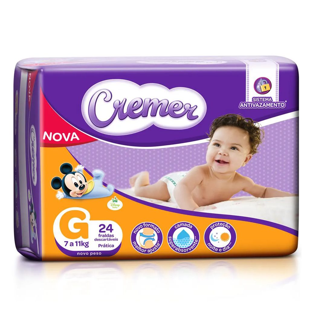 Fralda Cremer Disney Baby G 24 unidades