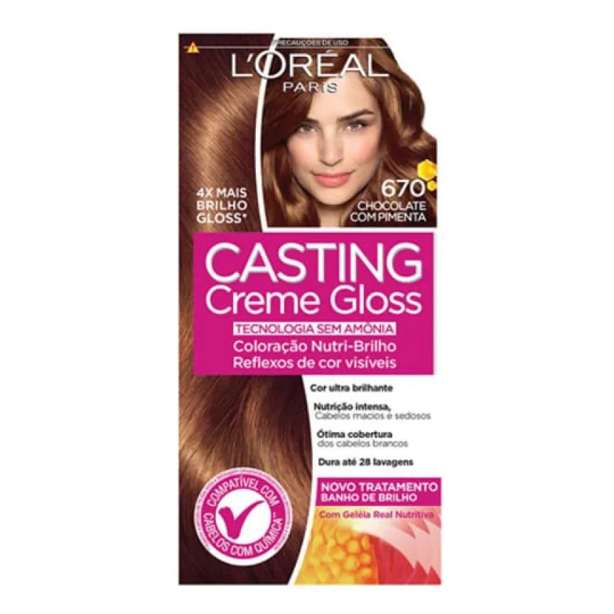 Tintura Semi-permanente Casting Creme Gloss 670 Chocolate com Pimenta