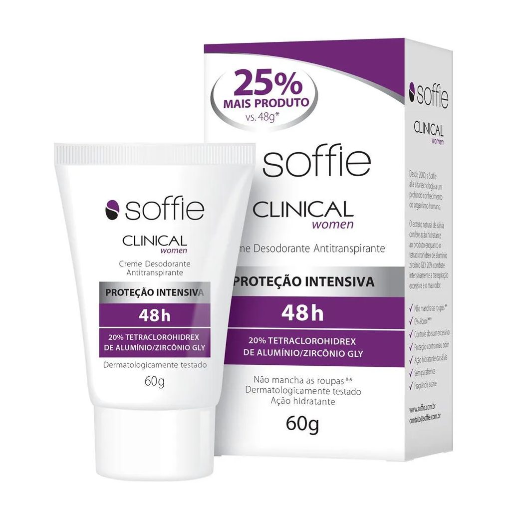 Desodorante Antitranspirante Creme Soffie Clinical Feminino 48h