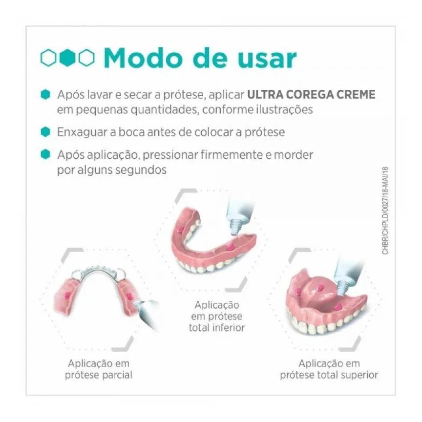 Kit Corega Ultra Creme Fixador de Dentaduras sem Sabor com 2 unidades com 68g Cada