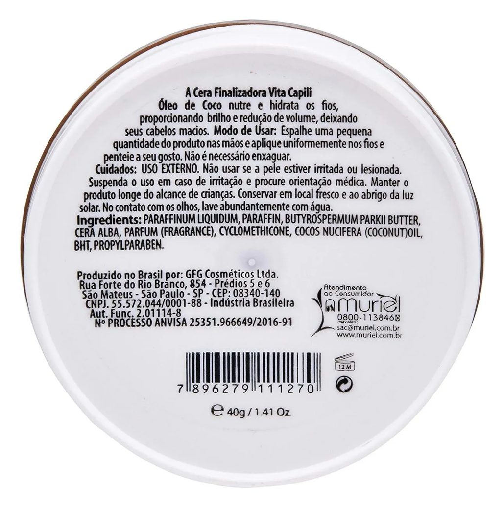 Cera Vita Finalizadora Capilar Óleo de Coco 40g