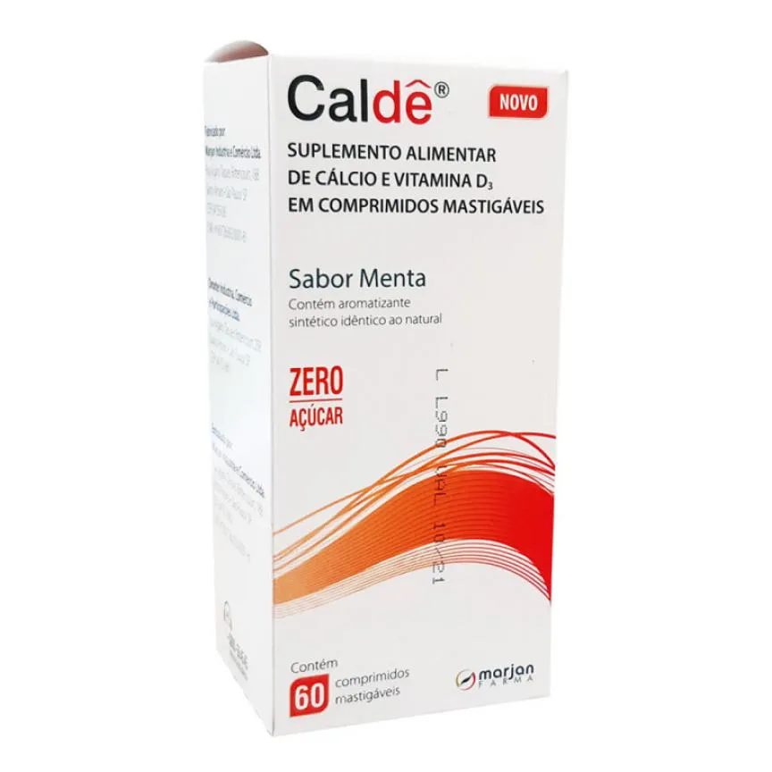 Suplemento Alimentar de Cálcio E Vitamnina D Caldê Sabor Menta Mastigáveis 60 comprimidos