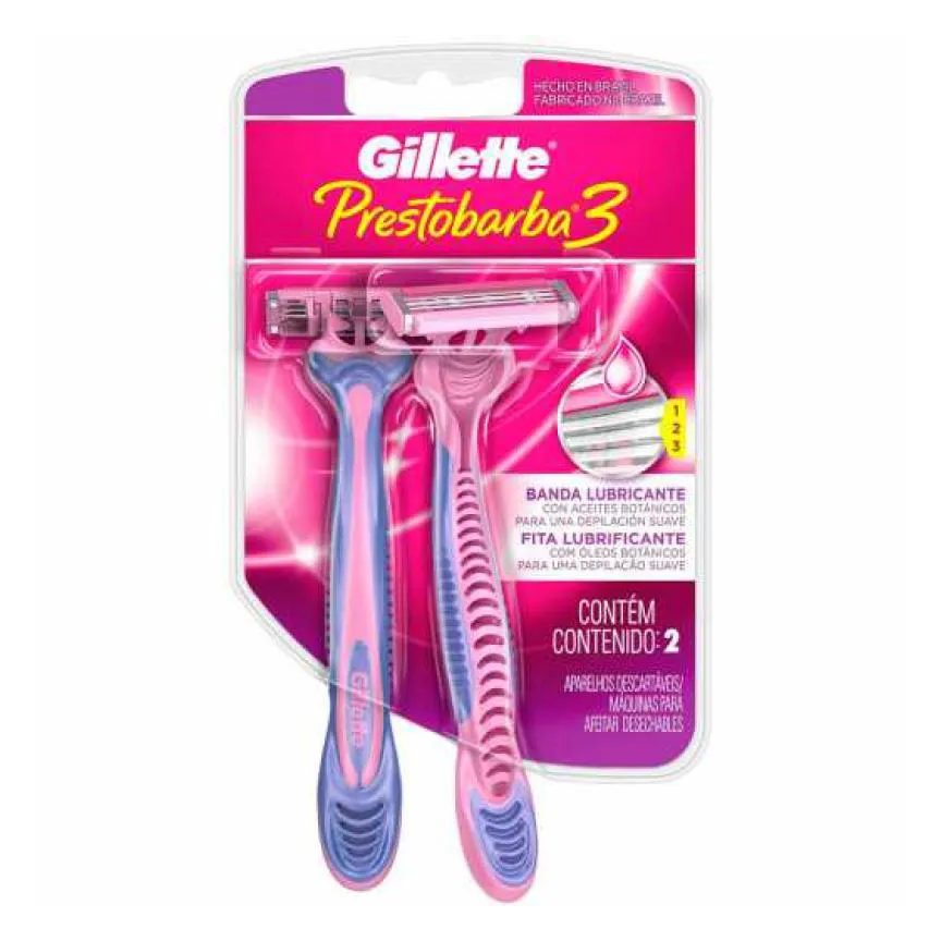 Aparelho de Depilação Gillette Prestobarba 3 Feminino - 2 unidades