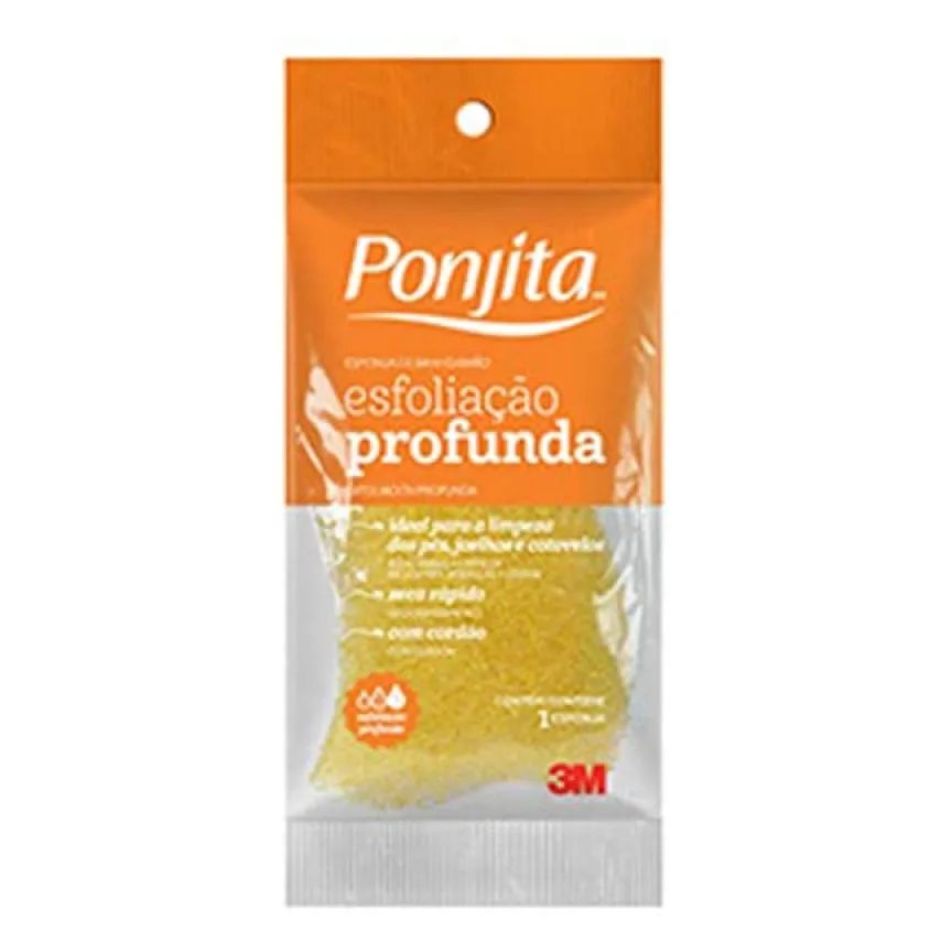 Esponja de Banho Esfoliação Profunda Ponjita Amarelo