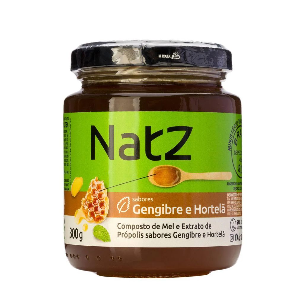 Composto de Mel e Própolis Natz Gengibre e Hortelã 300g