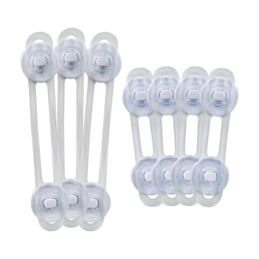 Kit Trava de Segurança Multiuso Flexível Buba Baby para Gavetas e Portas de Armário
