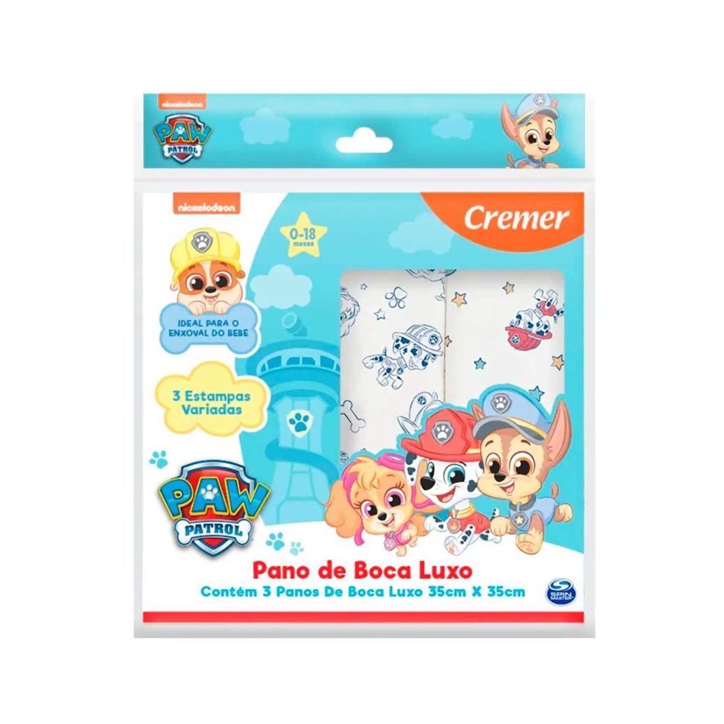 Pano de Boca Cremer Patrulha Canina 3 Unidades