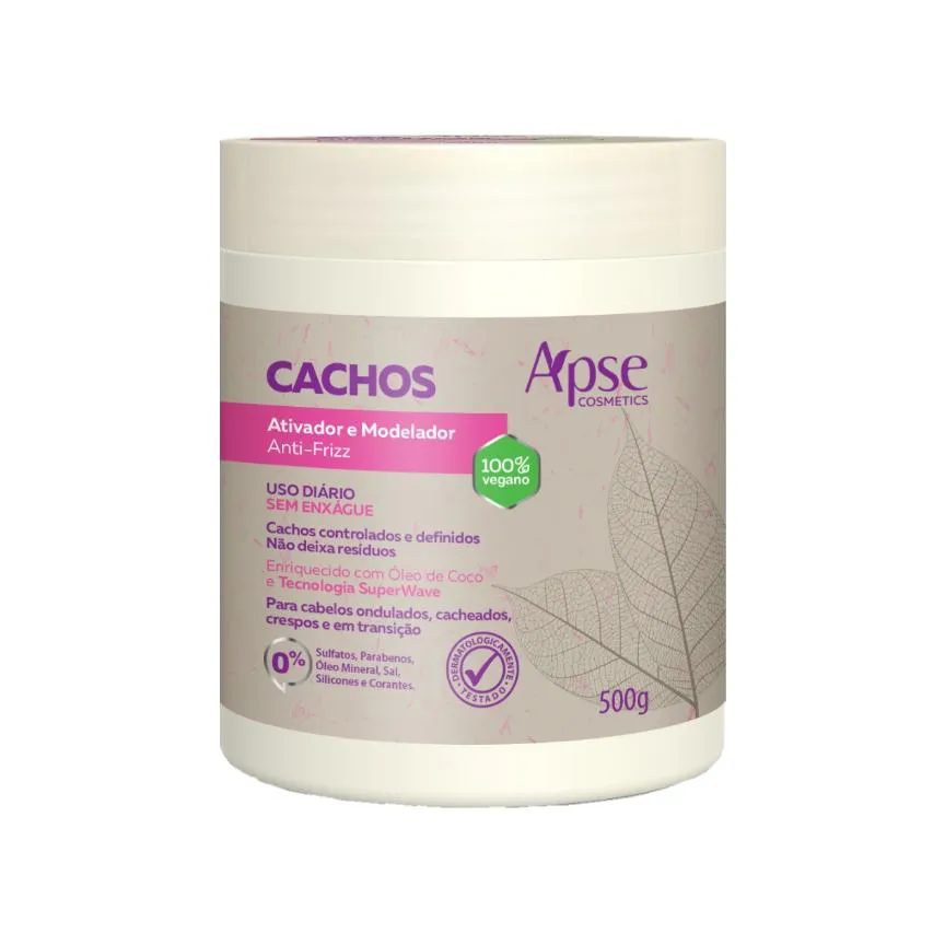 Creme de Cabelo Apse Cachos Ativador e Modelador Anti-Frizz 500g