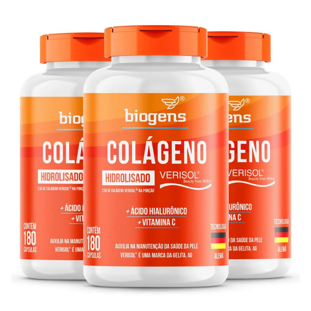 Biogens kit 3x colageno verisol 180 caps