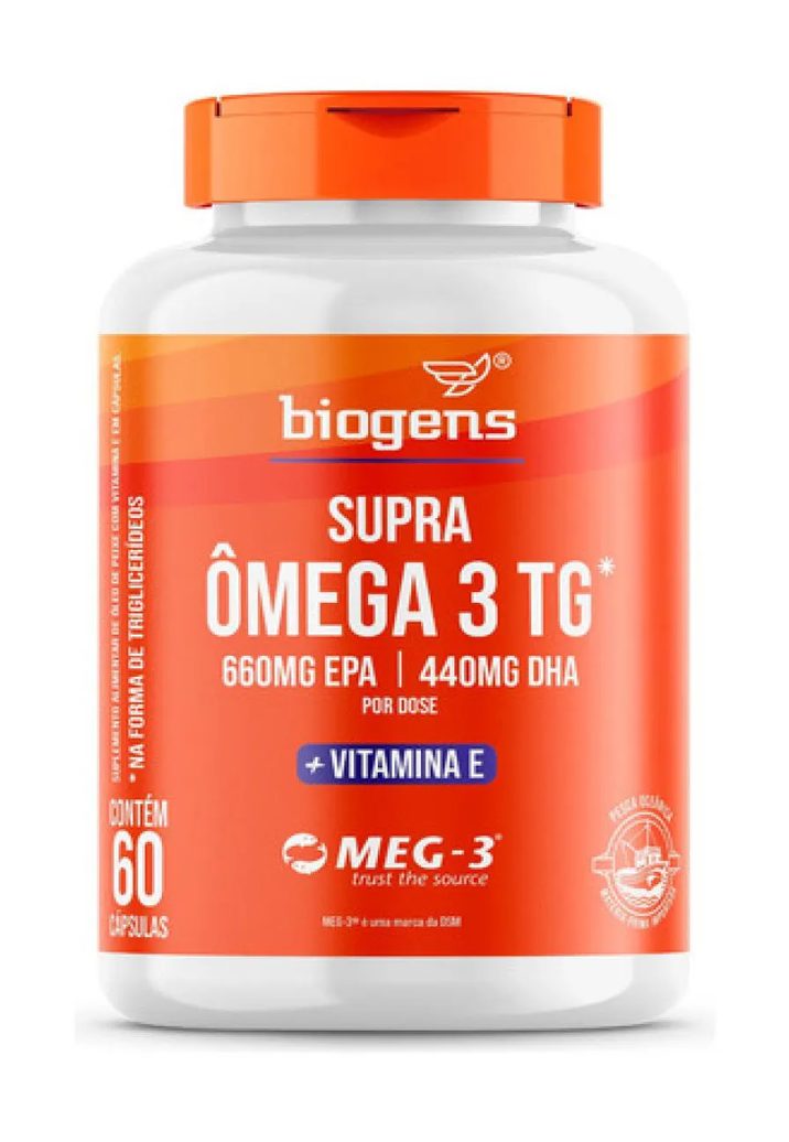 Supra Ômega 3 Vit. e 660mg Epa | 440mg Dha, 60 Cápsulas, Biogens Neutro