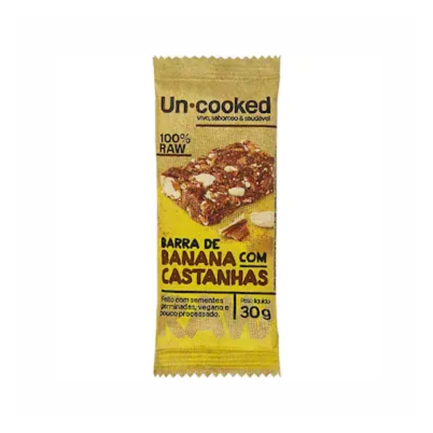 Kit 3x: Barra Banana e Castanha S/glúten Vegano Uncooked 30g
