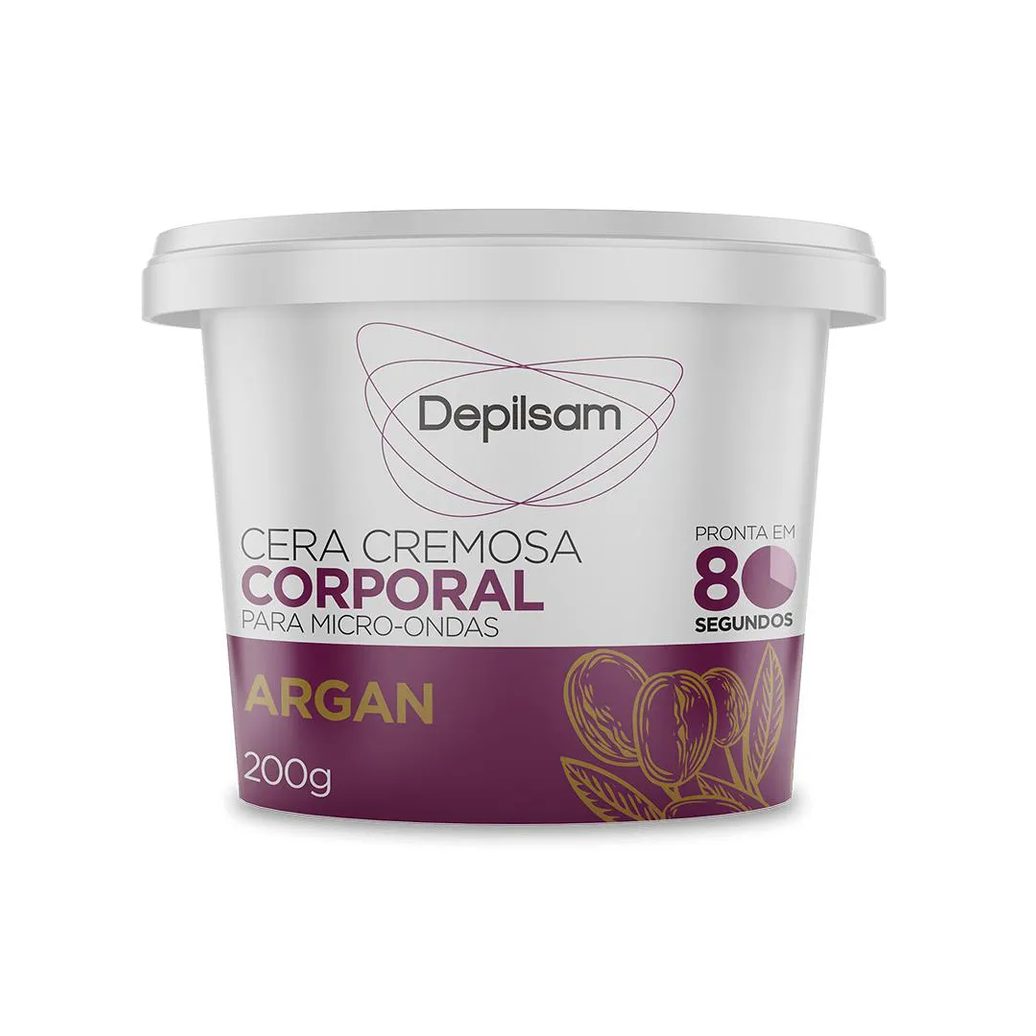 Cera Cremosa Corporal Depilsam de Micro-ondas Argan 200g