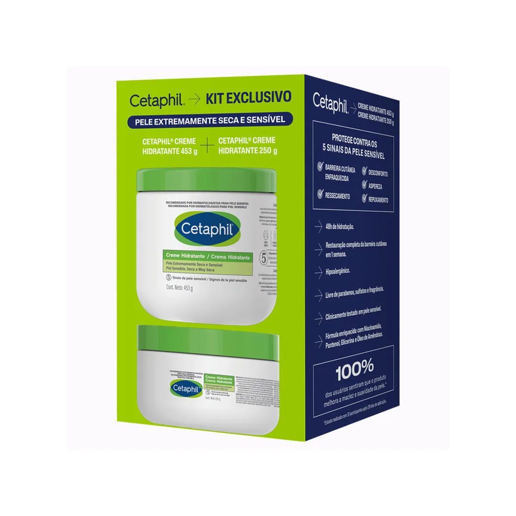 Kit Cetaphil Creme Hidratante Extra Seca/sensivel 453gr + 250gr