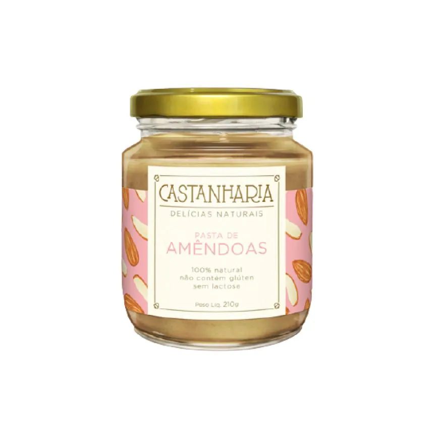 KIT 2X: PASTA DE AMêNDOAS ZERO AçúCAR VEGAN CASTANHARIA 210G