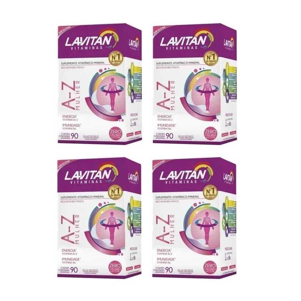 Kit 4uni Lavitan a - Z Mulher (4x 90 Comprimidos) - Cimed