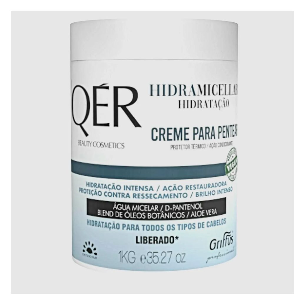 Creme para Pentear Hidratação Vegano Hidramicellar Qér Griffus 1kg