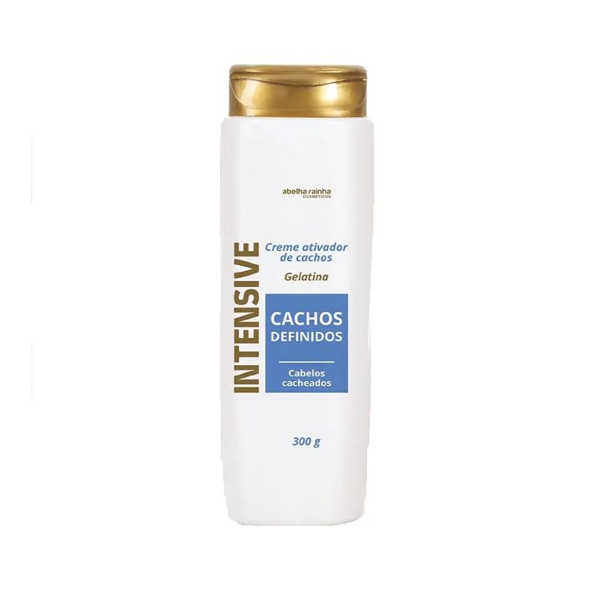 Creme cachos definidos com gelatina para cabelos cacheados intensive abelha rainha 300g