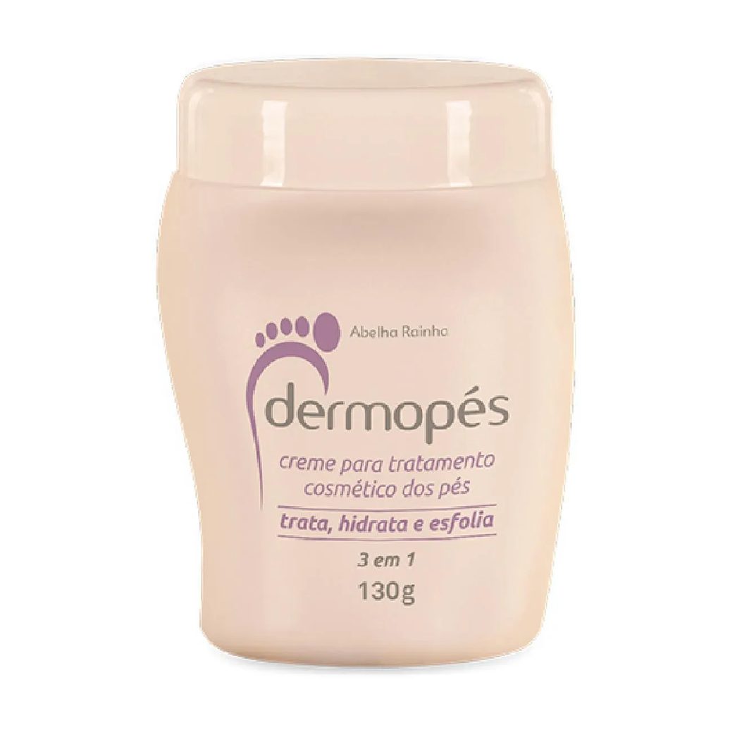 Creme de Tratamento para os Pés 3 em 1 Trata, Hidrata e Esfolia Dermopés Abelha Rainha 130g