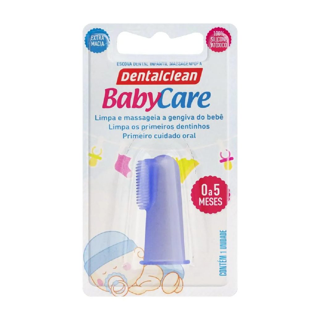 Escova de dente infantil massageadora de 0 a 5 meses babycare dentalclean