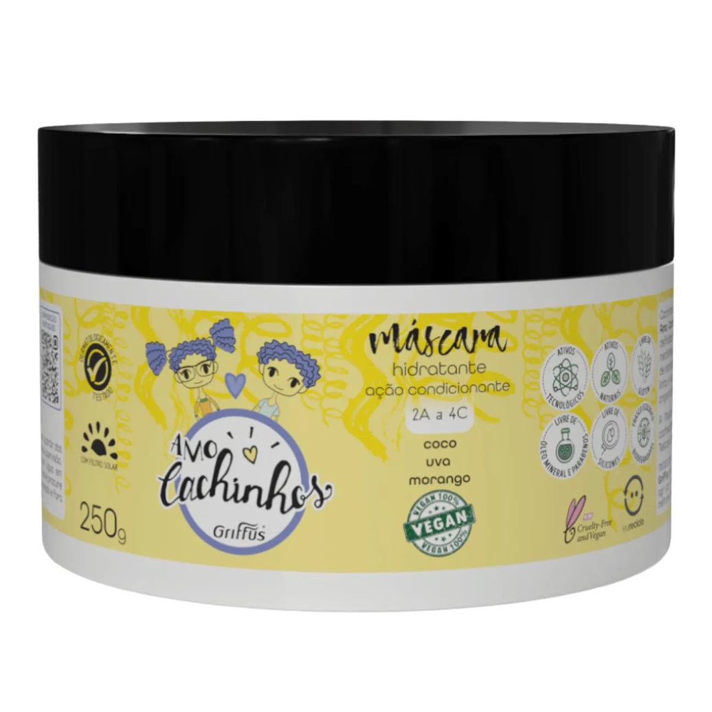 Máscara Tratamento Hidratante 2a a 4c Vegano Amo Cachinhos Griffus 250g