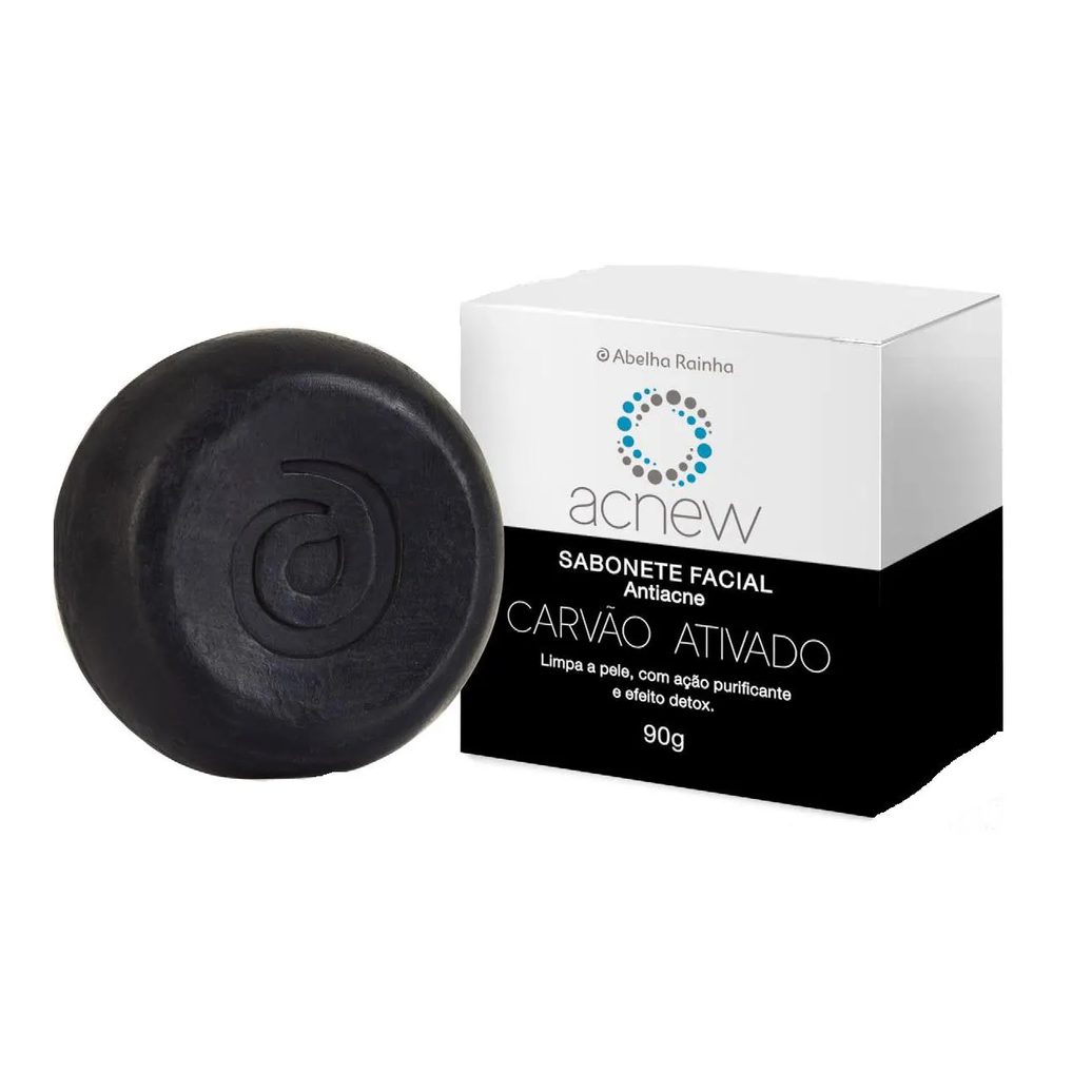 Sabonete Facial Em Barra Anti-Acne Com Carvão Ativado Acnew Abelha Rainha 90G