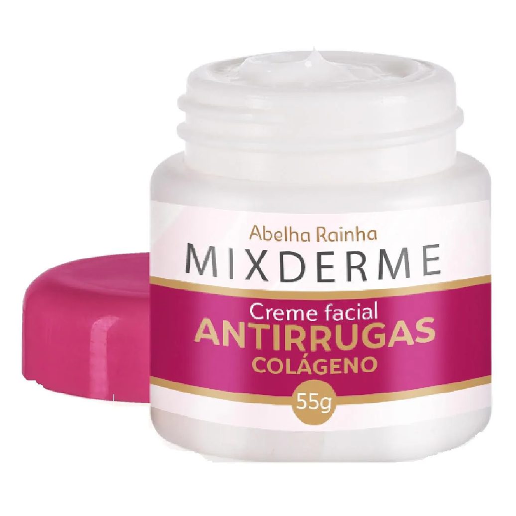 Creme Facial Antirrugas Colágeno Mixderme Abelha Rainha 55g