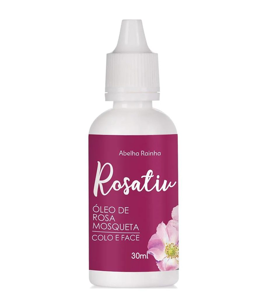 Óleo de rosa mosqueta para colo e face rosativ abelha rainha 30ml