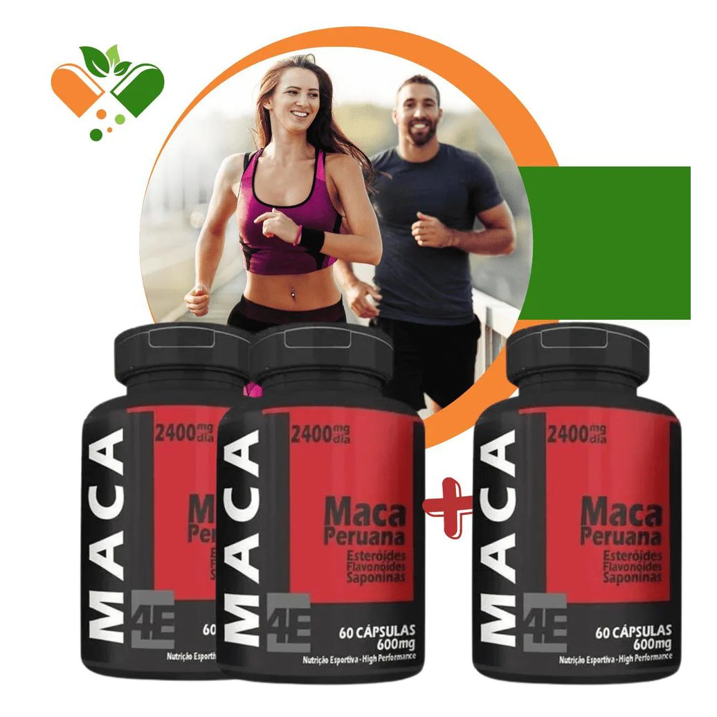 Compre 2 Leve 3 Potes Maca Peruana 600mg 60 cápsulas