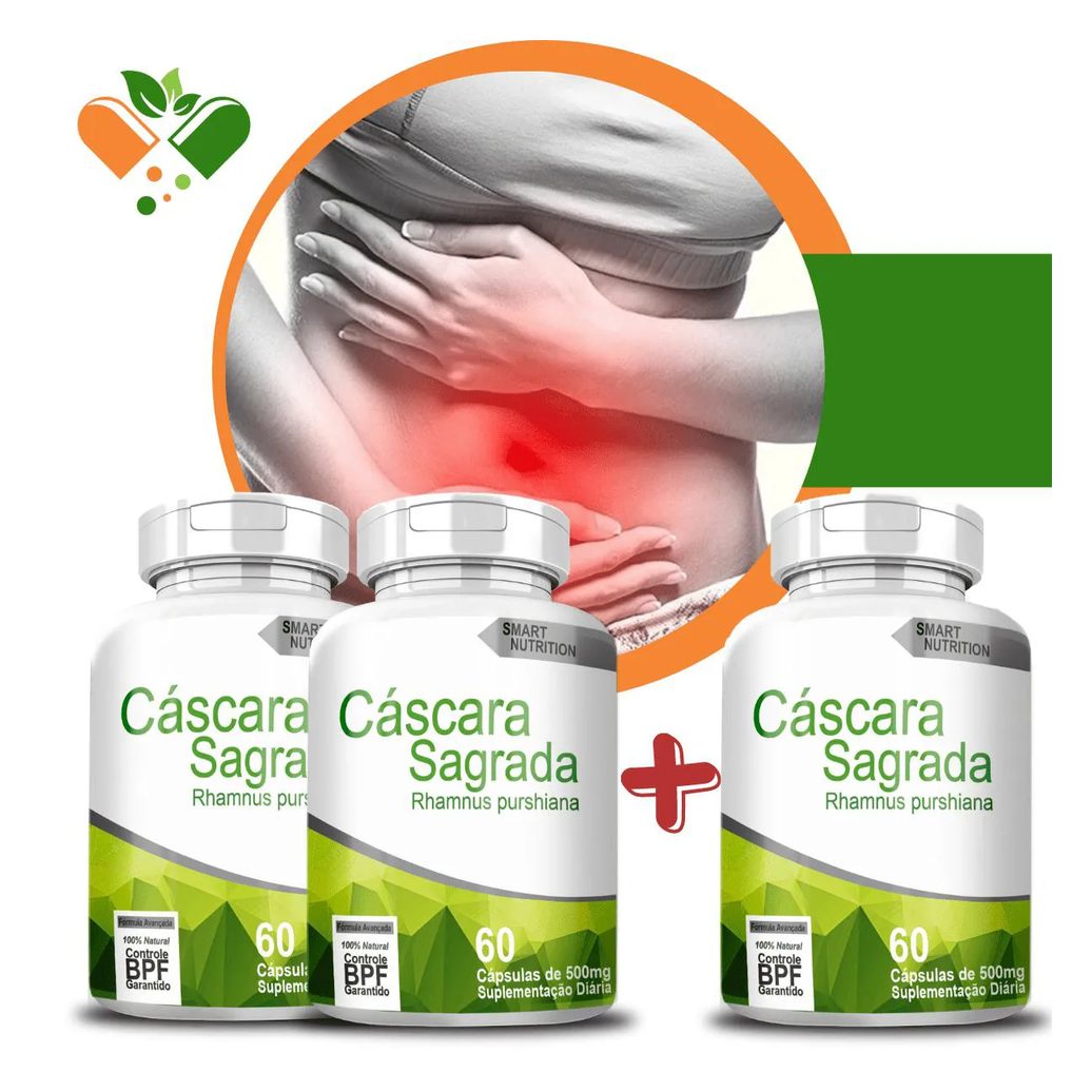 Compre 2 Leve 3 Potes Cascara Sagrada 500mg 60 cápsulas