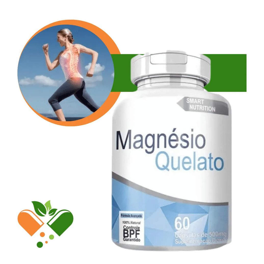 Magnésio Quelato Smart Nutrition 500mg 60 cápsulas