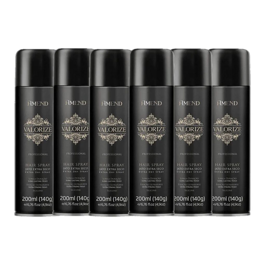 Amend Valorize Hair Spray Fixador Ultra Forte 200ml 6 unidades