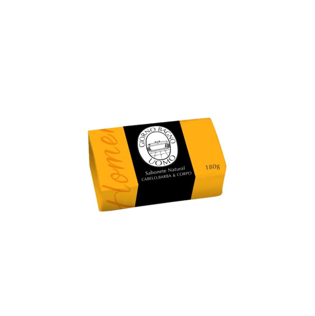 Giorno Uomo Amarelo - Sabonete Natural Cabelo, Barba e Corpo 180g