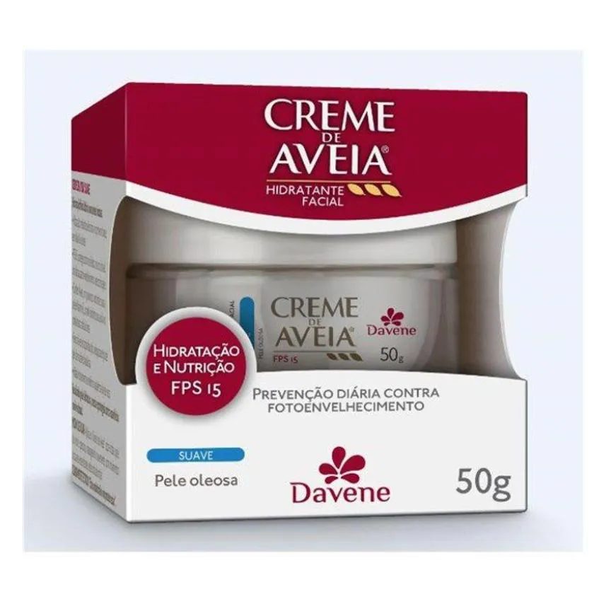 Creme de Aveia Davene Facial Suave Pele Oleosa Fps 15 50g