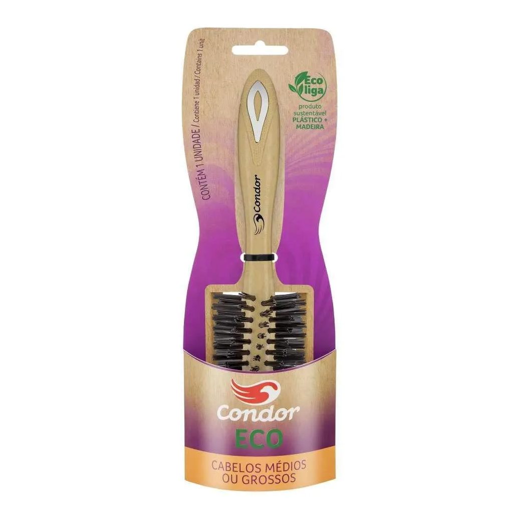 Escova de Cabelo Condor Eco Cabelos Medios Ou Grossos R-6806