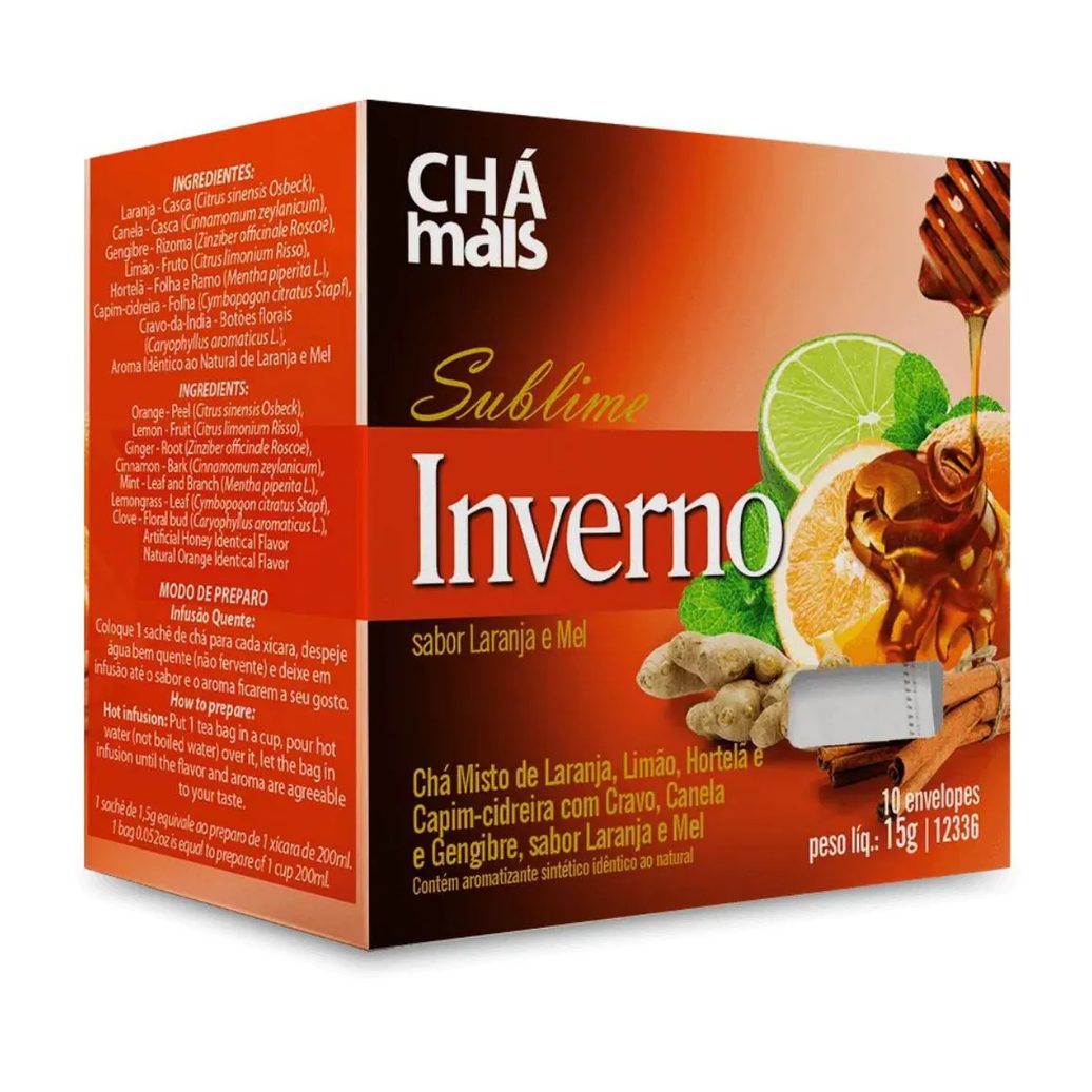 Clinicmais Chá Sublime Inverno Laranja e Mel 10 Sachês - Chá Mais