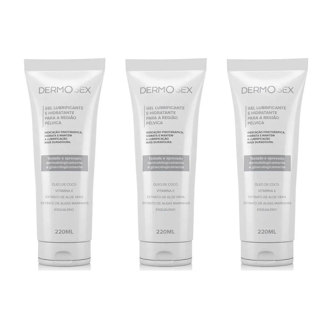 3x Gel para Ressecamento Intimo Hidratante com Óleo de Coco