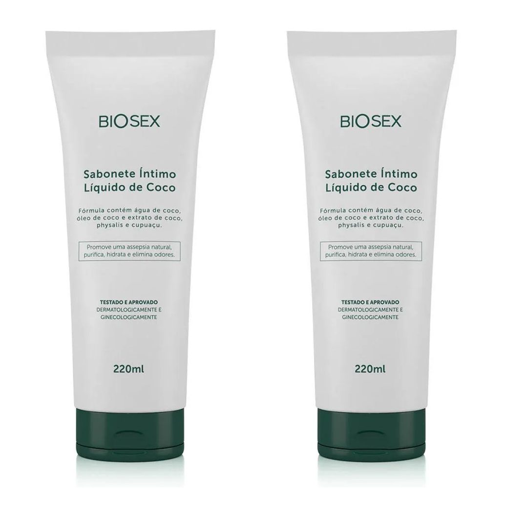 2 Sabonete Líquido Intimo Oleo de Côco Região Intima Biosex