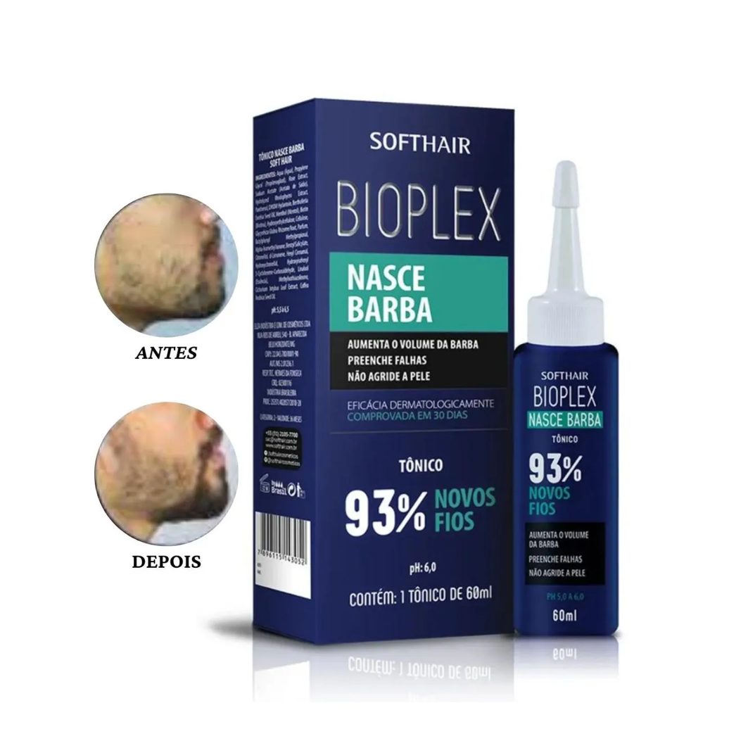 Crescer Barba Fórmula Exclusiva Tratamento Bioplex Softhair