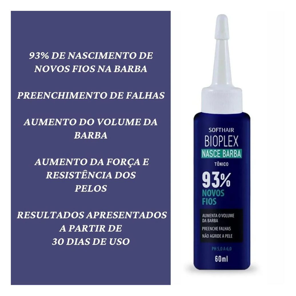 Crescer Barba Fórmula Exclusiva Tratamento Bioplex Softhair