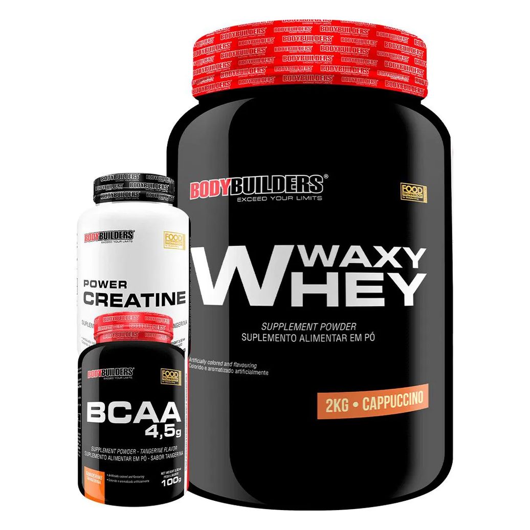 Kit Waxy Whey 2kg + Bcaa 4.5 100g + Power Creatina 100g – Bodybuilders Cappuccino