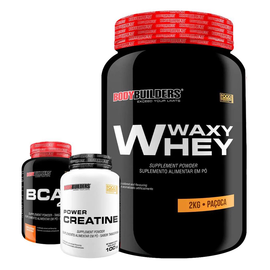 Kit Waxy Whey 2kg + Bcaa 4.5 100g + Power Creatina 100g – Bodybuilders Paçoca