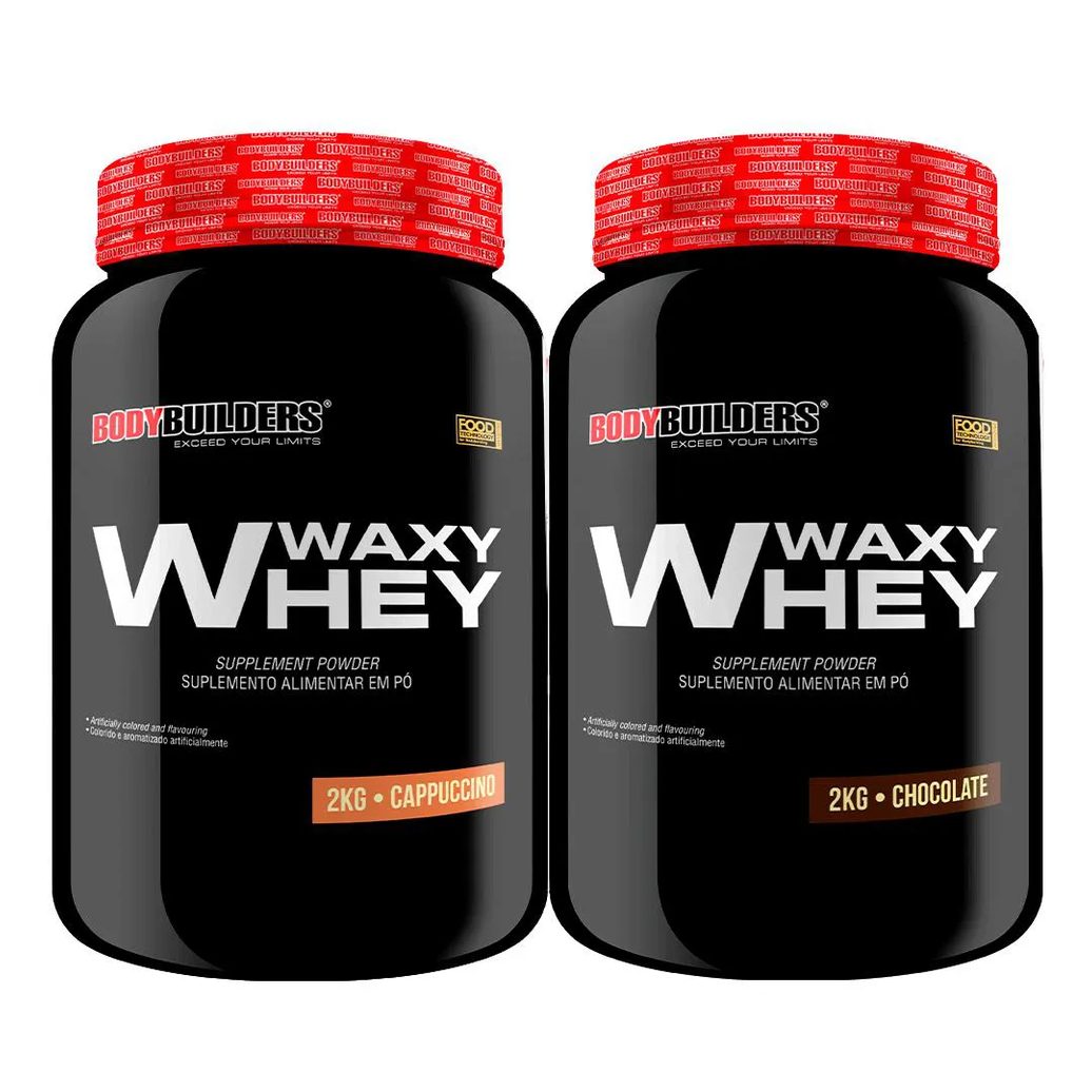 2x Whey Protein Waxy Whey (35%) - 2kg - Bodybuilders Chocolate e Cappuccino