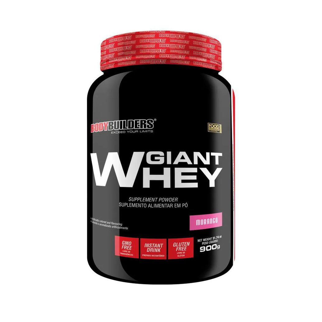 Giant Whey 900g - Bodybuilders Sabor: Morango