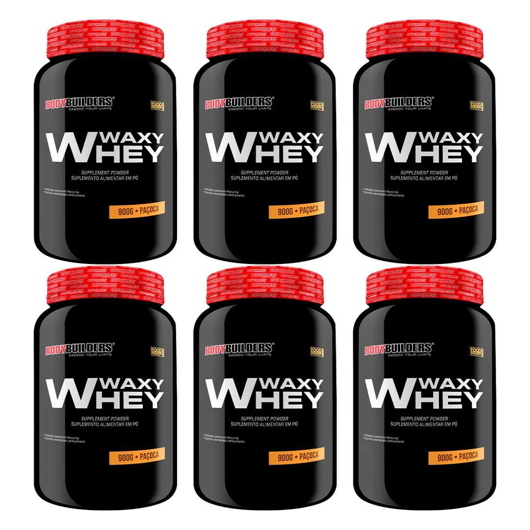 Kit 6x Whey Protein Waxy Whey 900g - Bodybuilders Paçoca