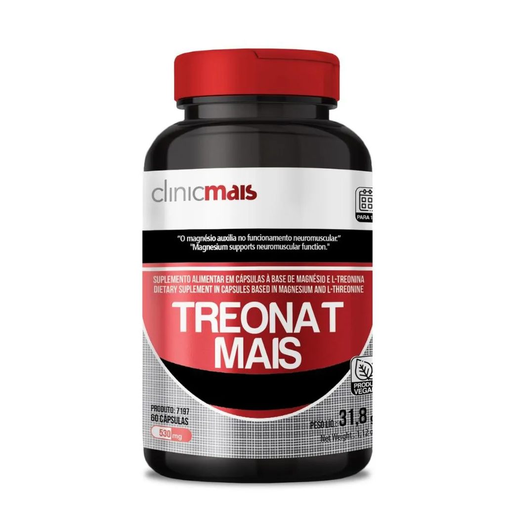 Magnésio L - Treonato Treonat Mais 60 cápsulas 530mg Clinicmais