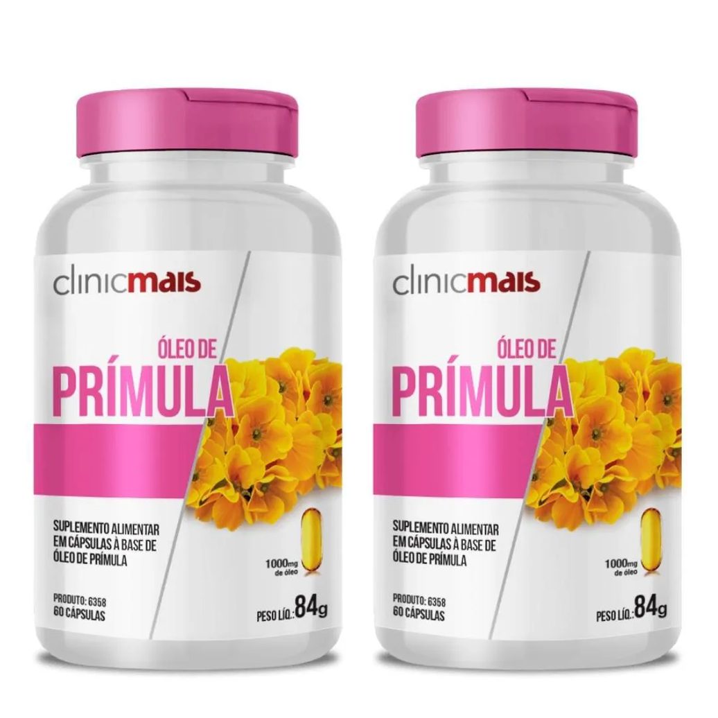 Kit 2x Óleo de Prímula 60 cápsulas 1000mg Clinicmais