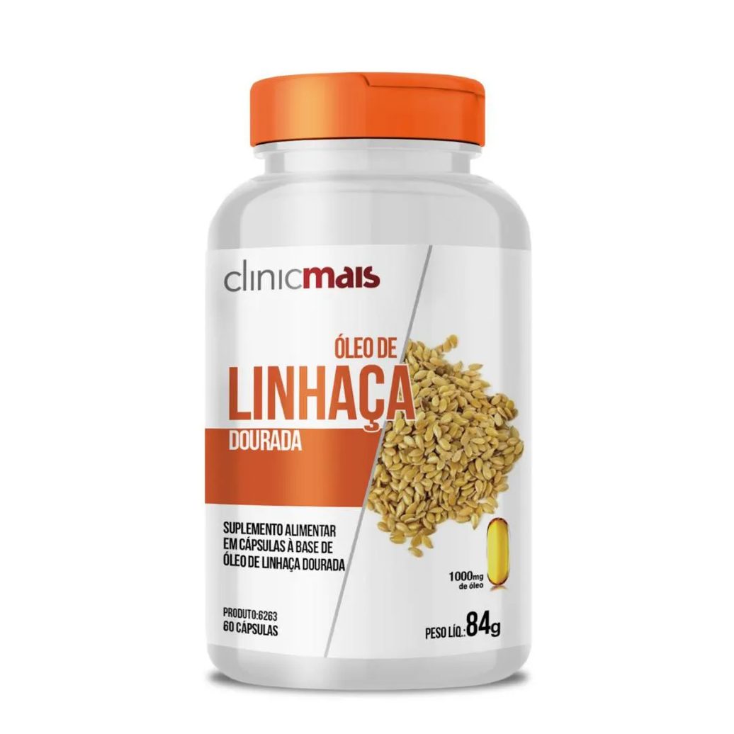 Óleo de Linhaça Dourada 60 cápsulas 1000mg Clinicmais