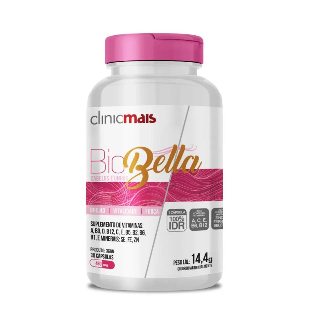 Biobella Cabelos e Unhas 30 cápsulas 480mg Clinicmais